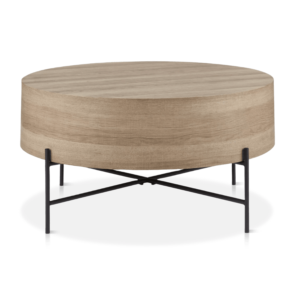 Veneer and Metal Coffee Table