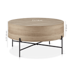 Veneer and Metal Coffee Table