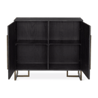 Two-Door Chevron Veneer and Metal Buffet