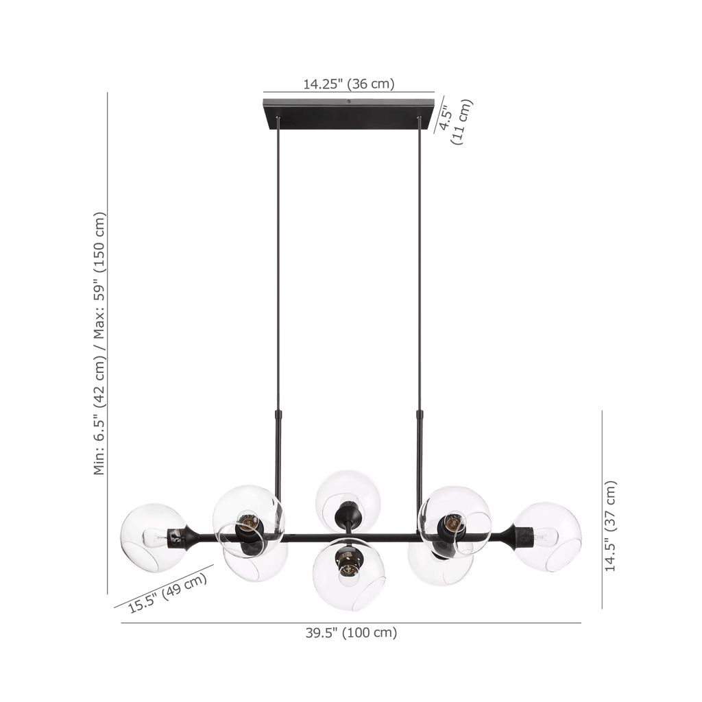 Glass and Metal Ceiling Lamp