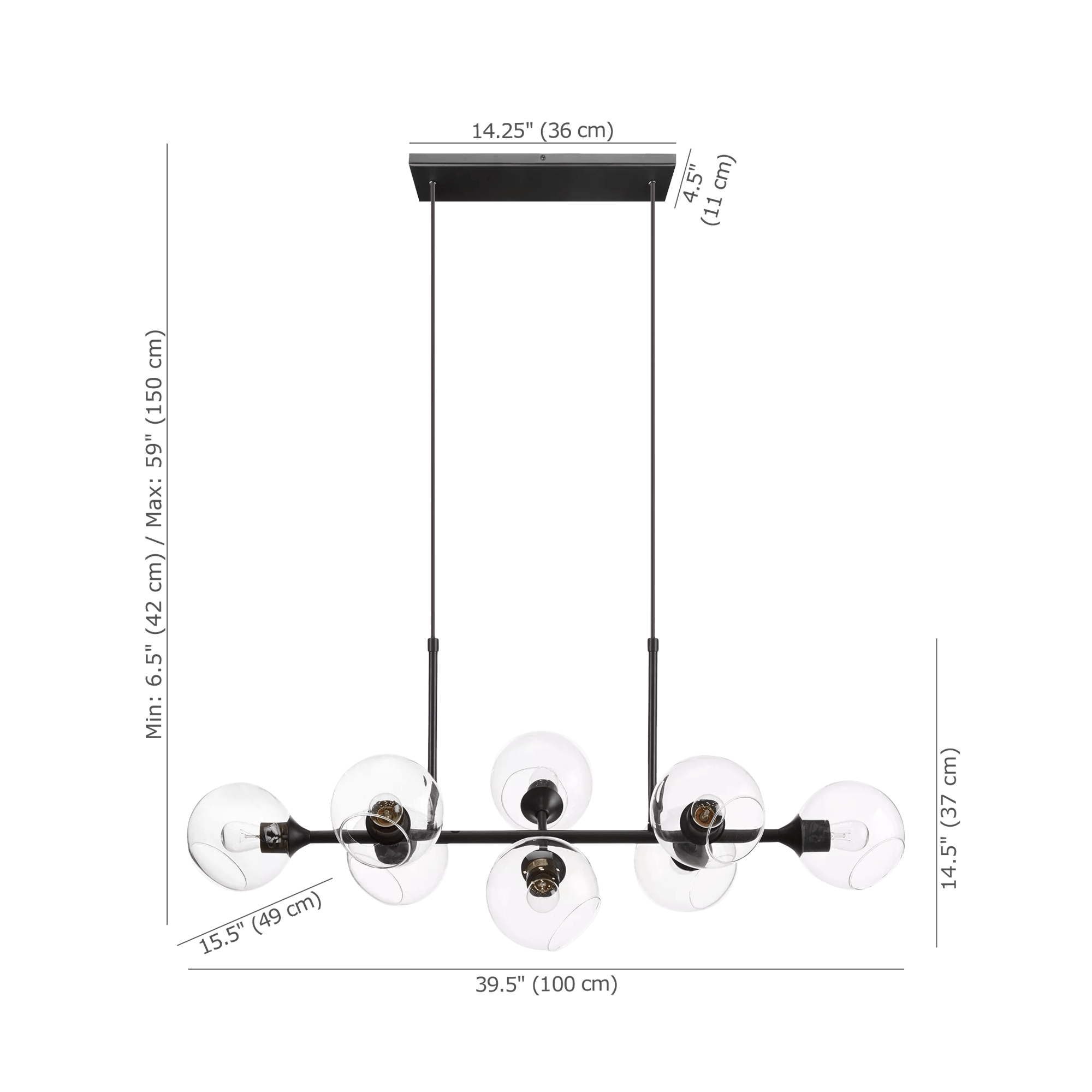 Glass and Metal Ceiling Lamp