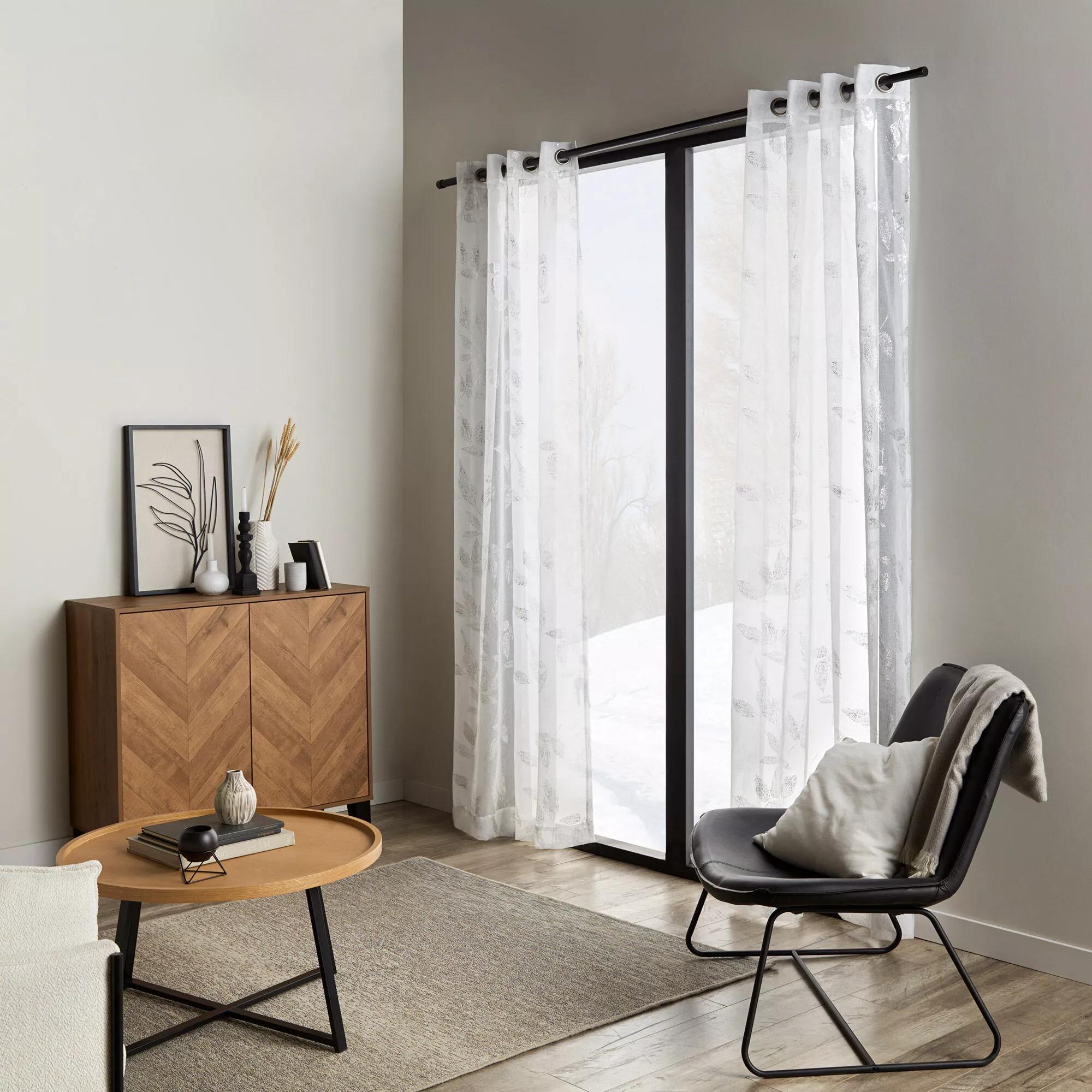 Metallic Leaf Sheer Curtain