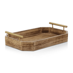 Wood Rectangular Tray with Handles