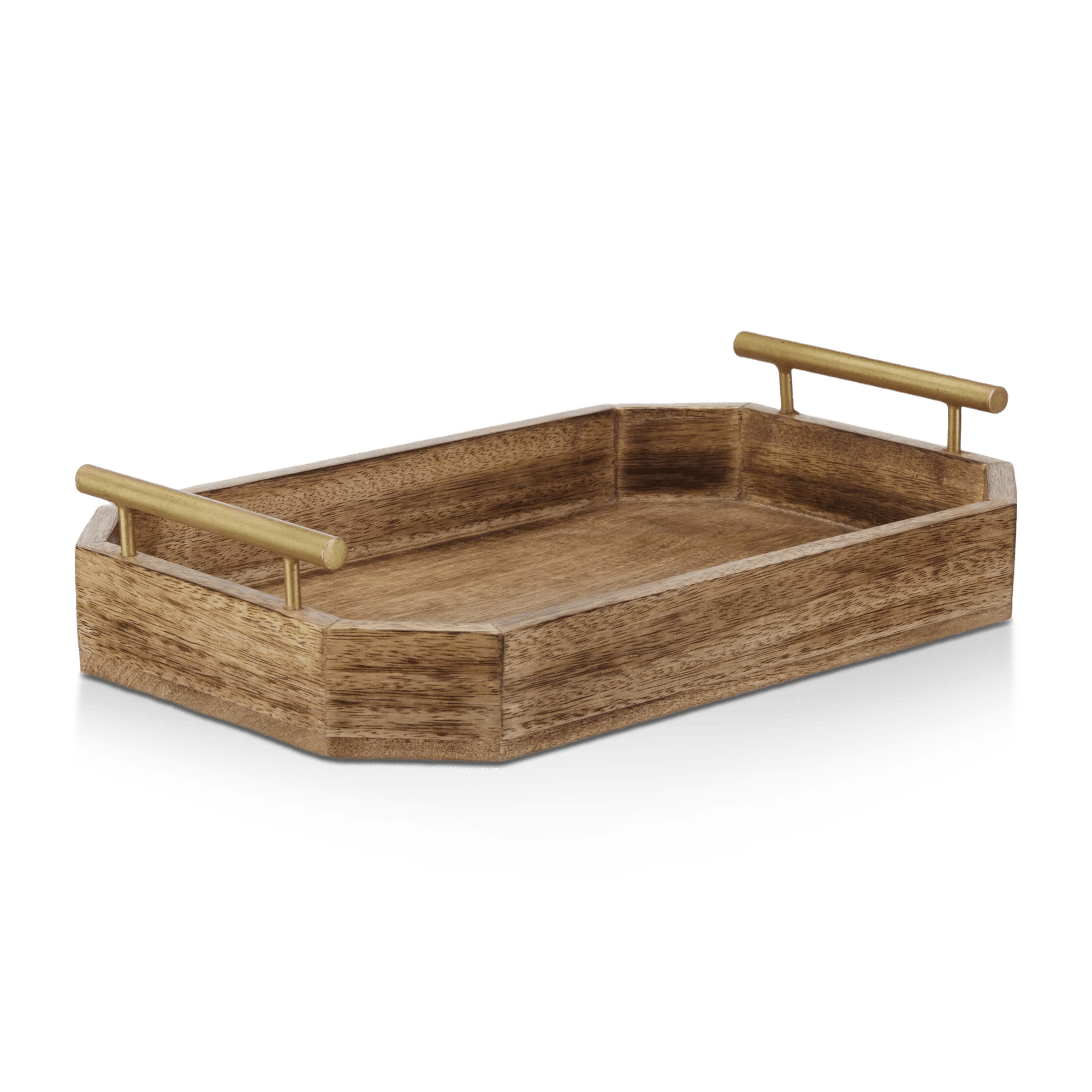 Wood Rectangular Tray with Handles