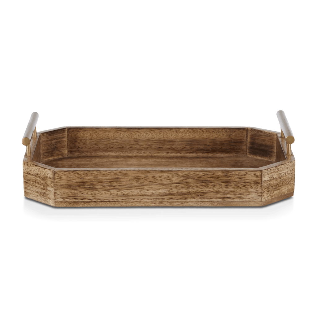 Wood Rectangular Tray with Handles