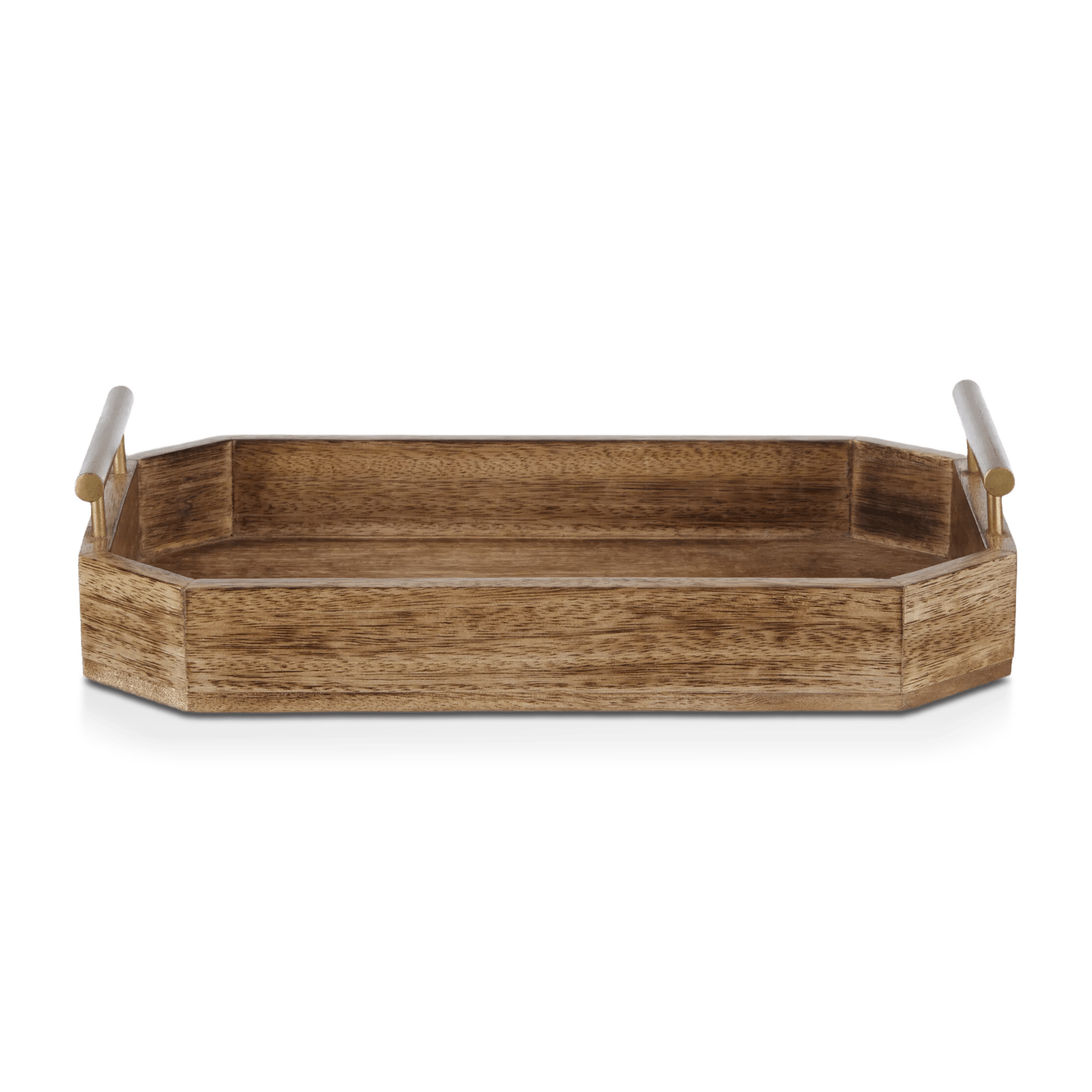 Wood Rectangular Tray with Handles