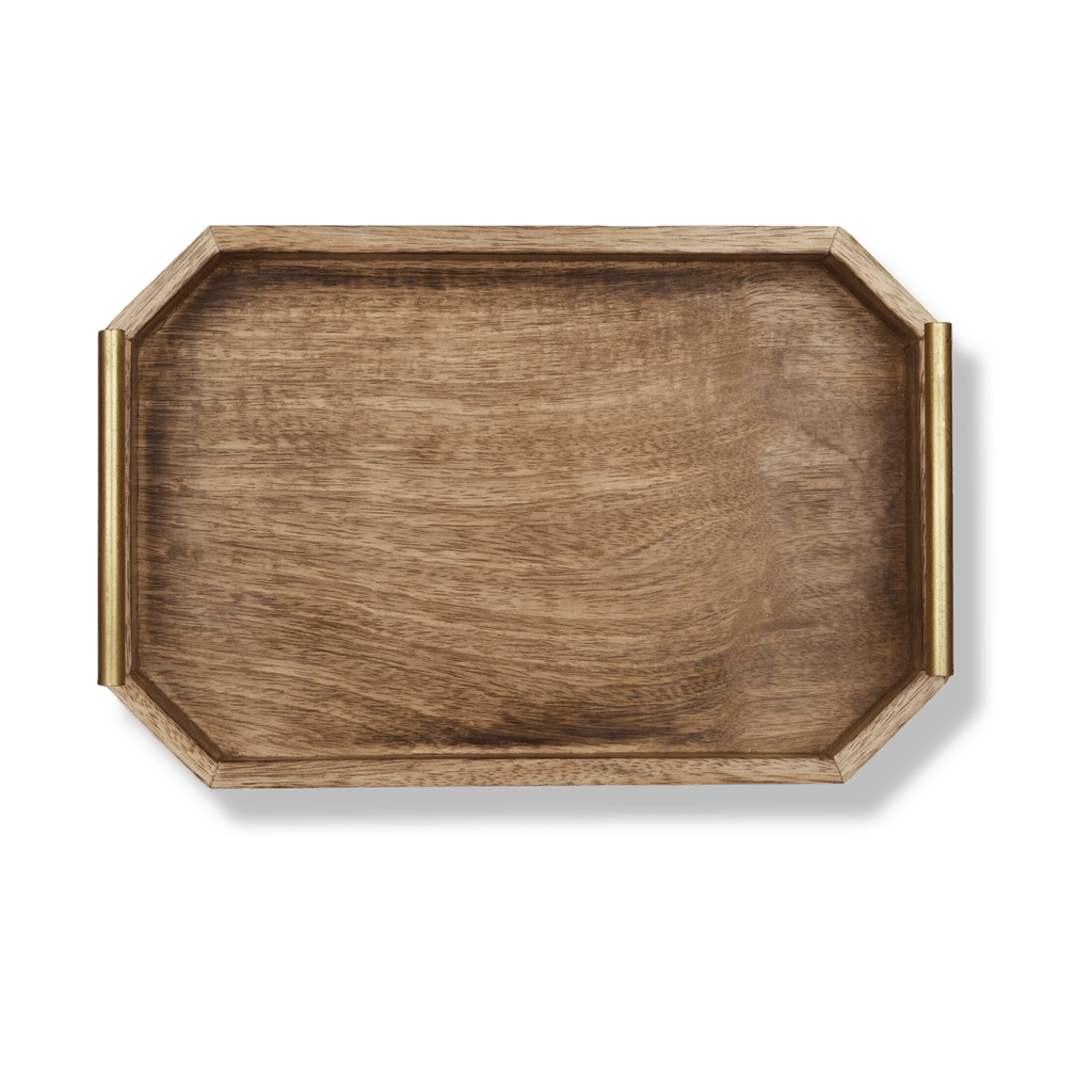 Wood Rectangular Tray with Handles