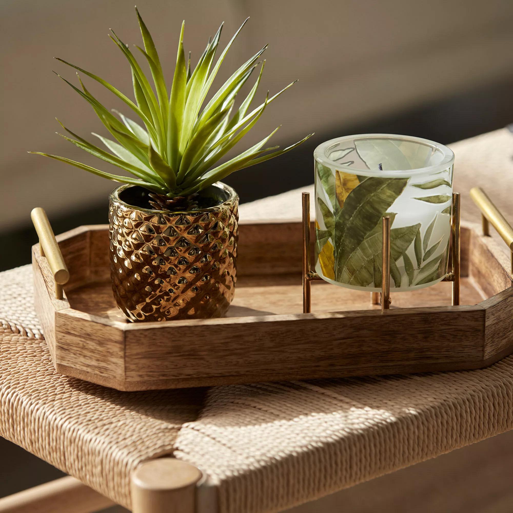 Wood Rectangular Tray with Handles