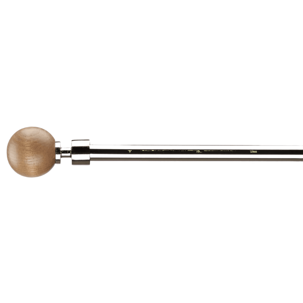 Natural Wood Curtain Rod Set - Diameter 13/16 mm