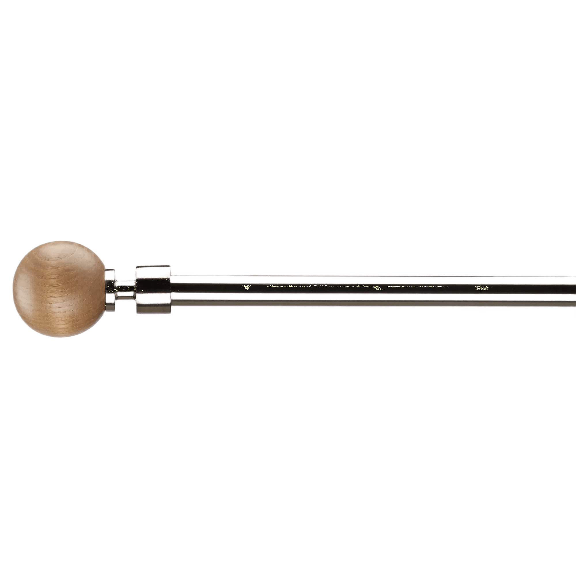 Natural Wood Curtain Rod Set - Diameter 13/16 mm