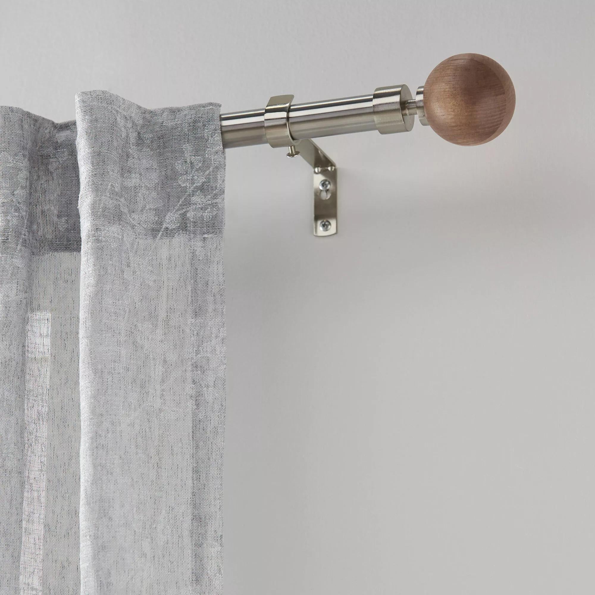 Natural Wood Curtain Rod Set - Diameter 13/16 mm