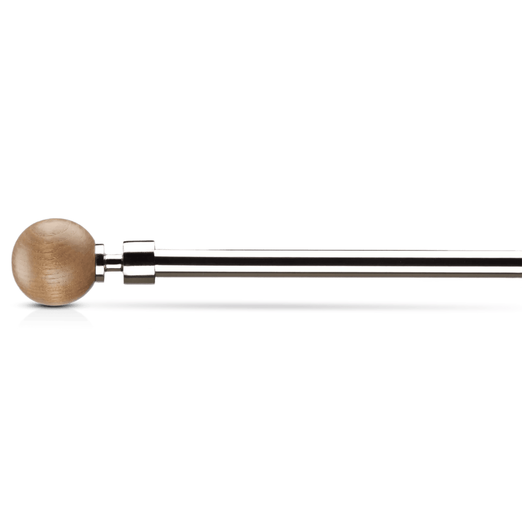 Natural Wood Curtain Rod Set - Diameter 13/16 mm