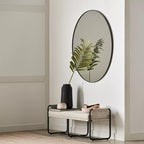 Round Mirror with Black Frame