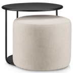 Black Side Table with Ottoman