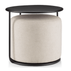 Black Side Table with Ottoman