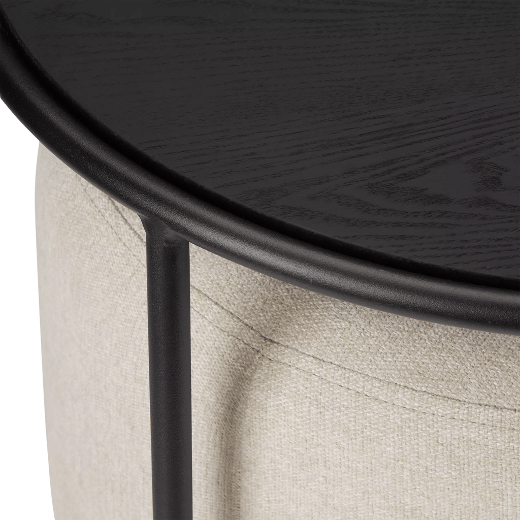 Black Side Table with Ottoman