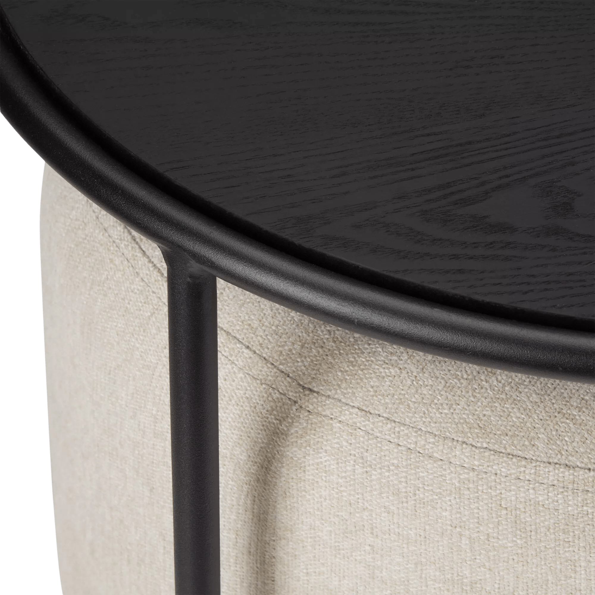 Black Side Table with Ottoman