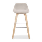 Fabric and Natural Wood Stool