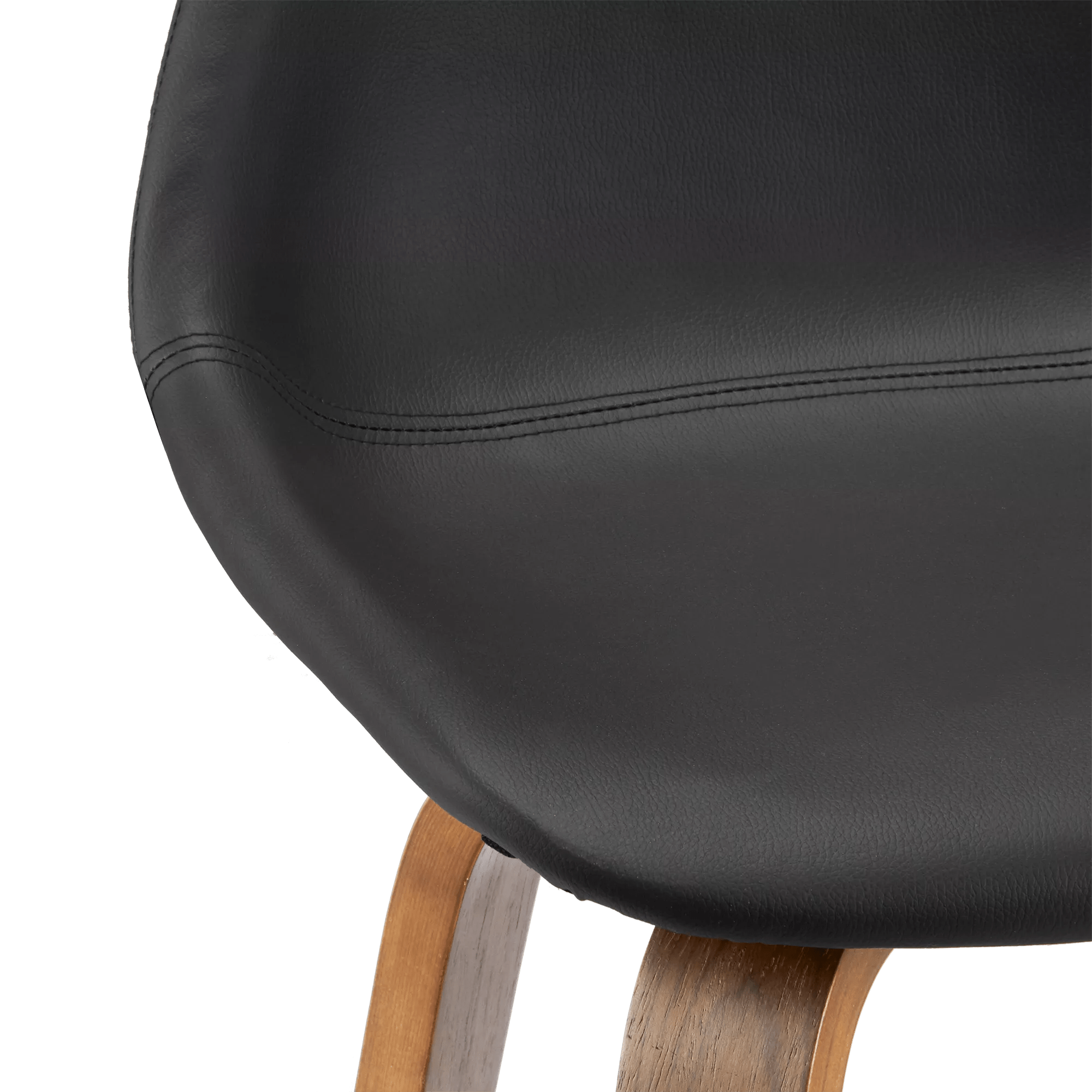 Faux Leather and Walnut Wood Bar Stool
