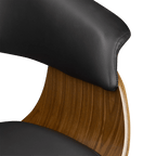 Black Faux Leather and Walnut Chair