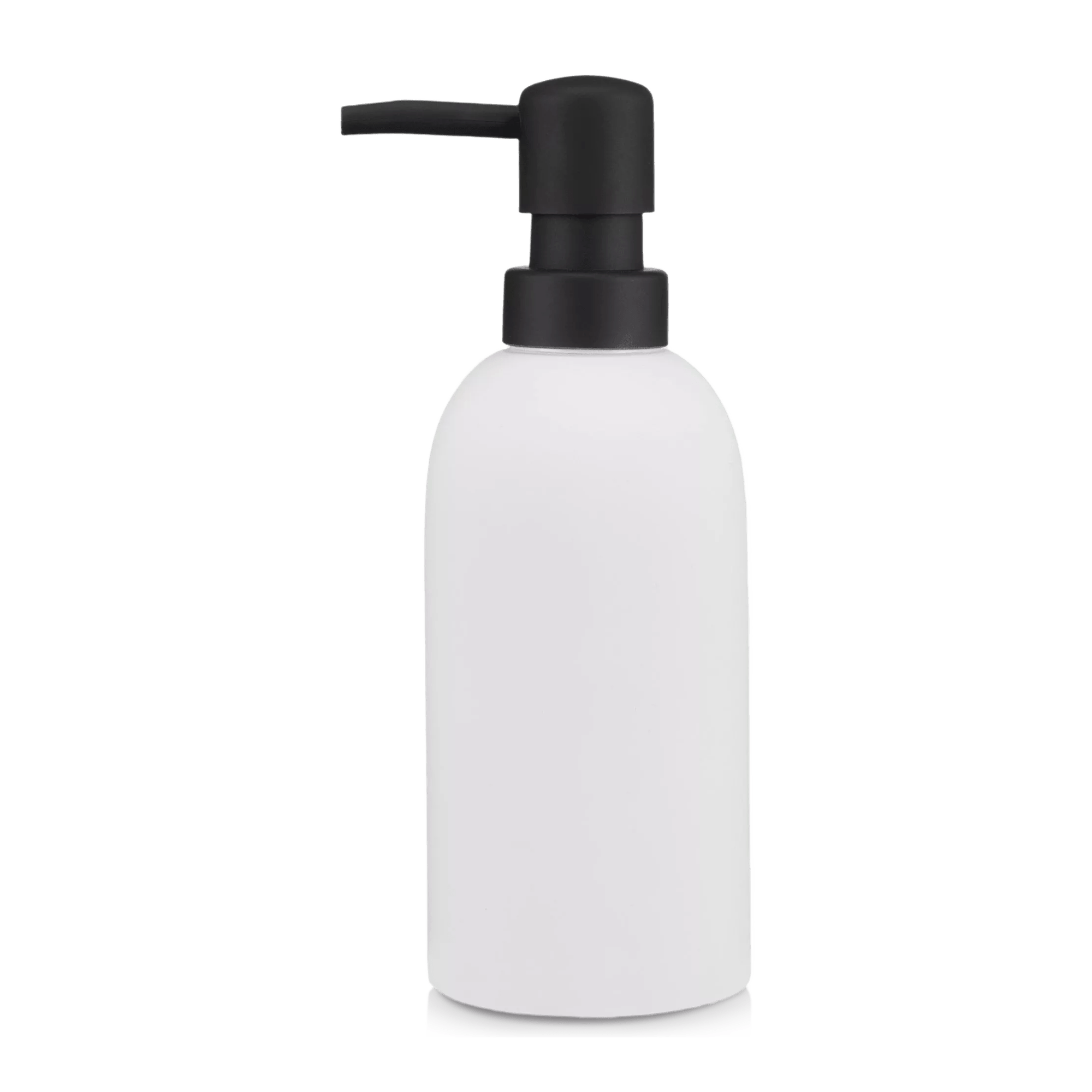 Rubber Coated Black and White Soap Dispenser