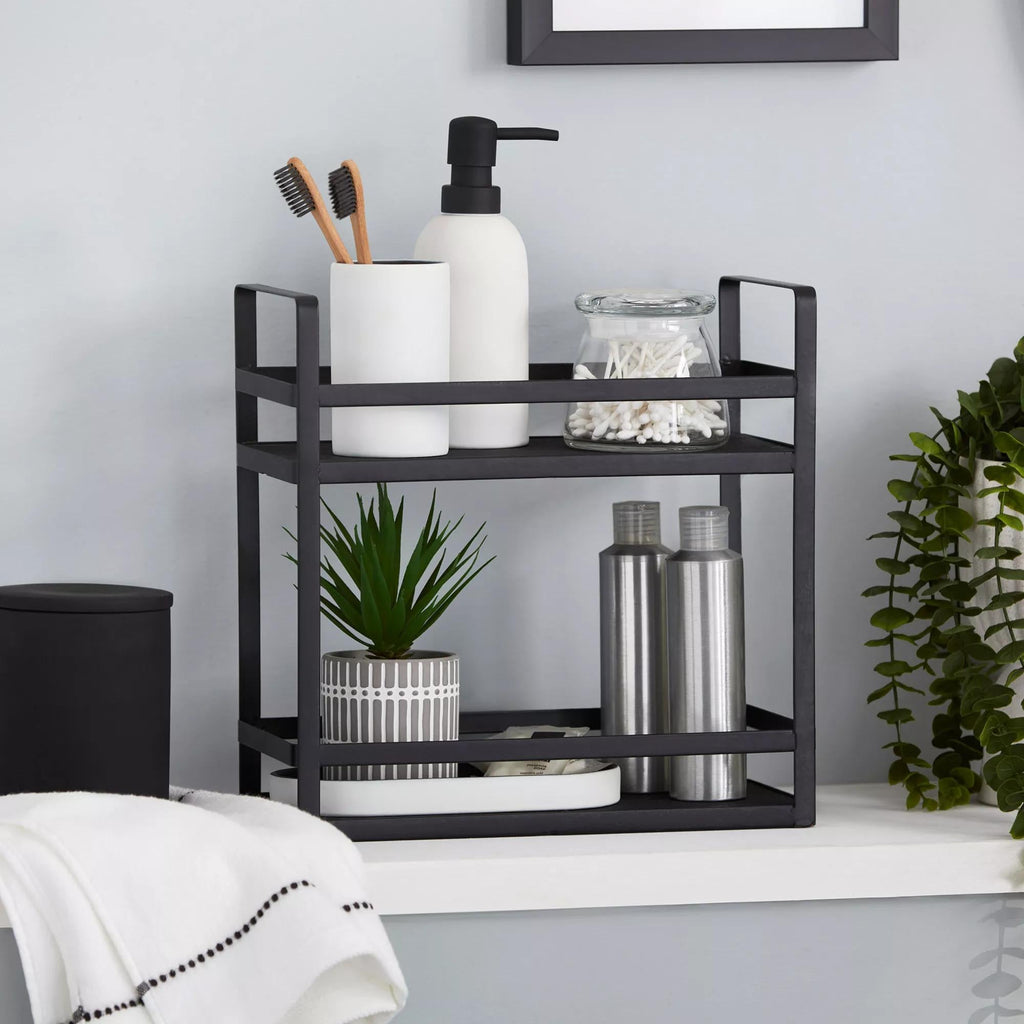 Rubber Coated Black and White Soap Dispenser