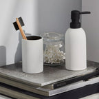 Rubber Coated Black and White Soap Dispenser