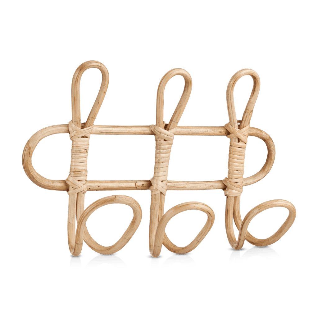 Set of 3 Rattan Hooks