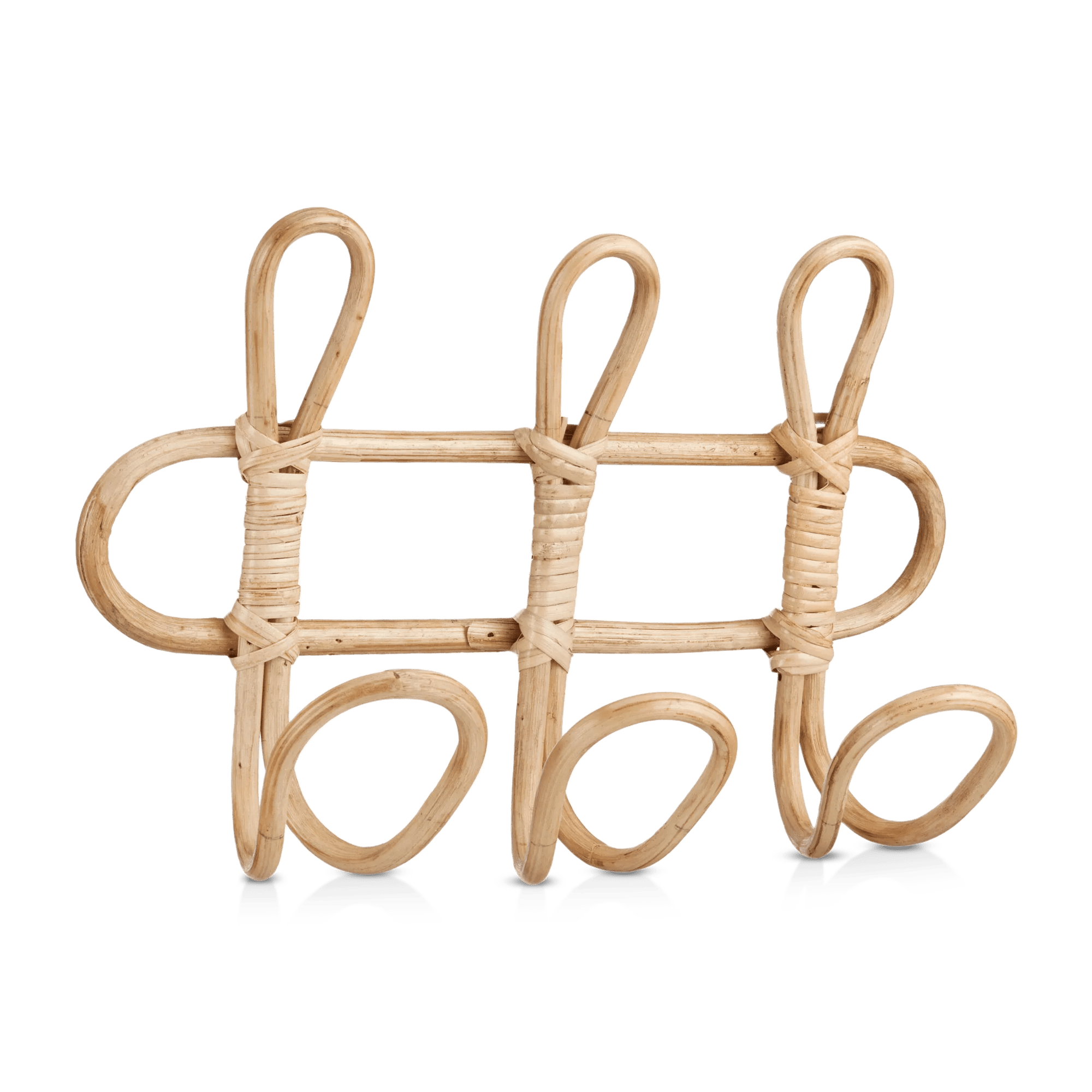 Set of 3 Rattan Hooks