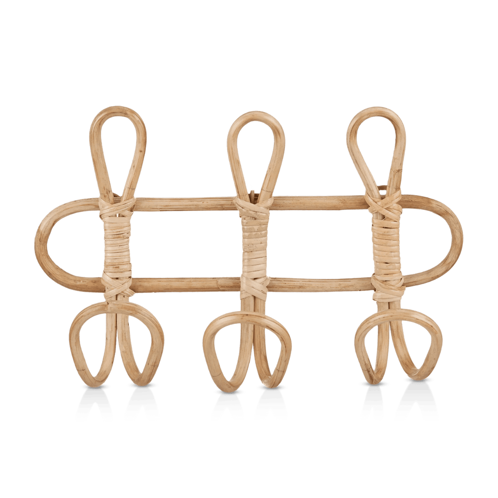 Set of 3 Rattan Hooks