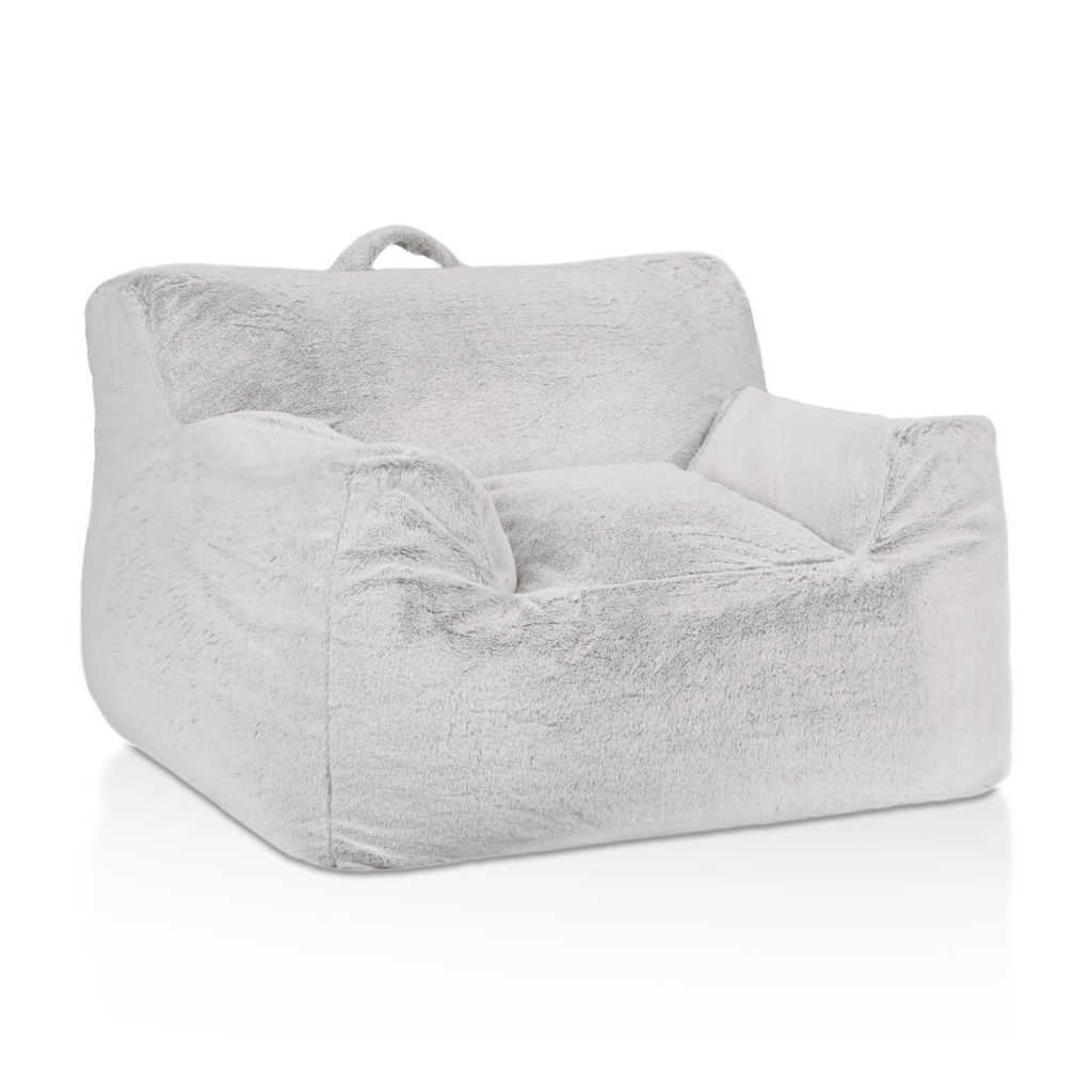 Grey Kids Furry Lounge Chair