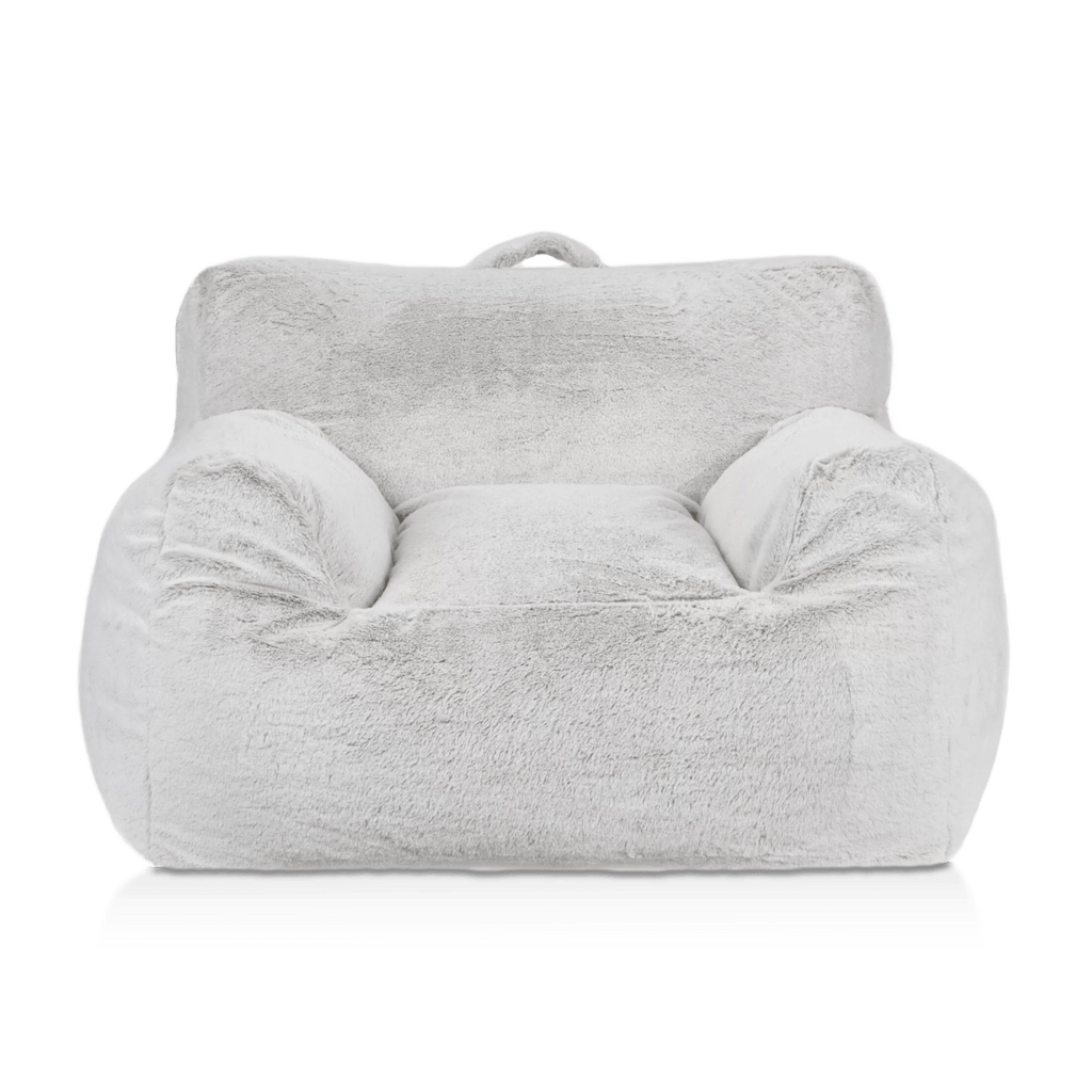 Grey Kids Furry Lounge Chair