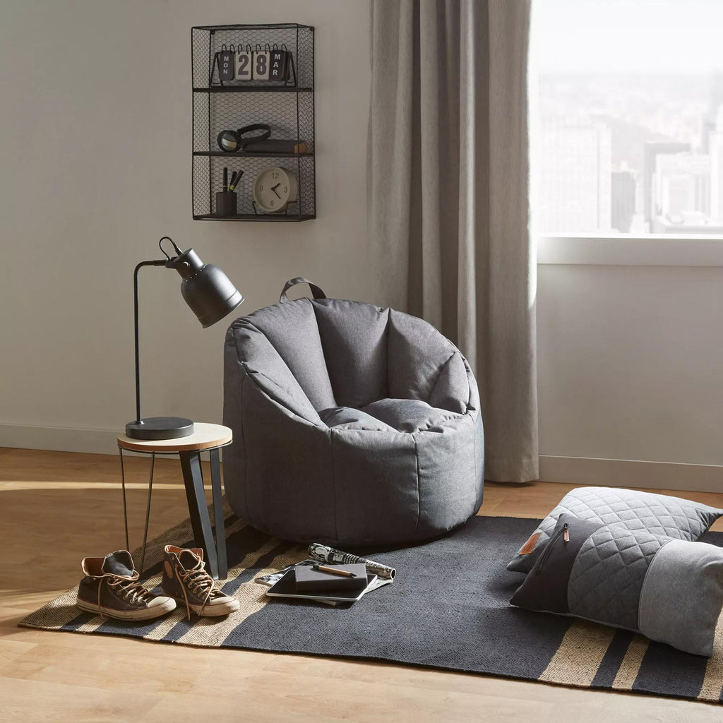 Dark Grey Canvas Bean Bag
