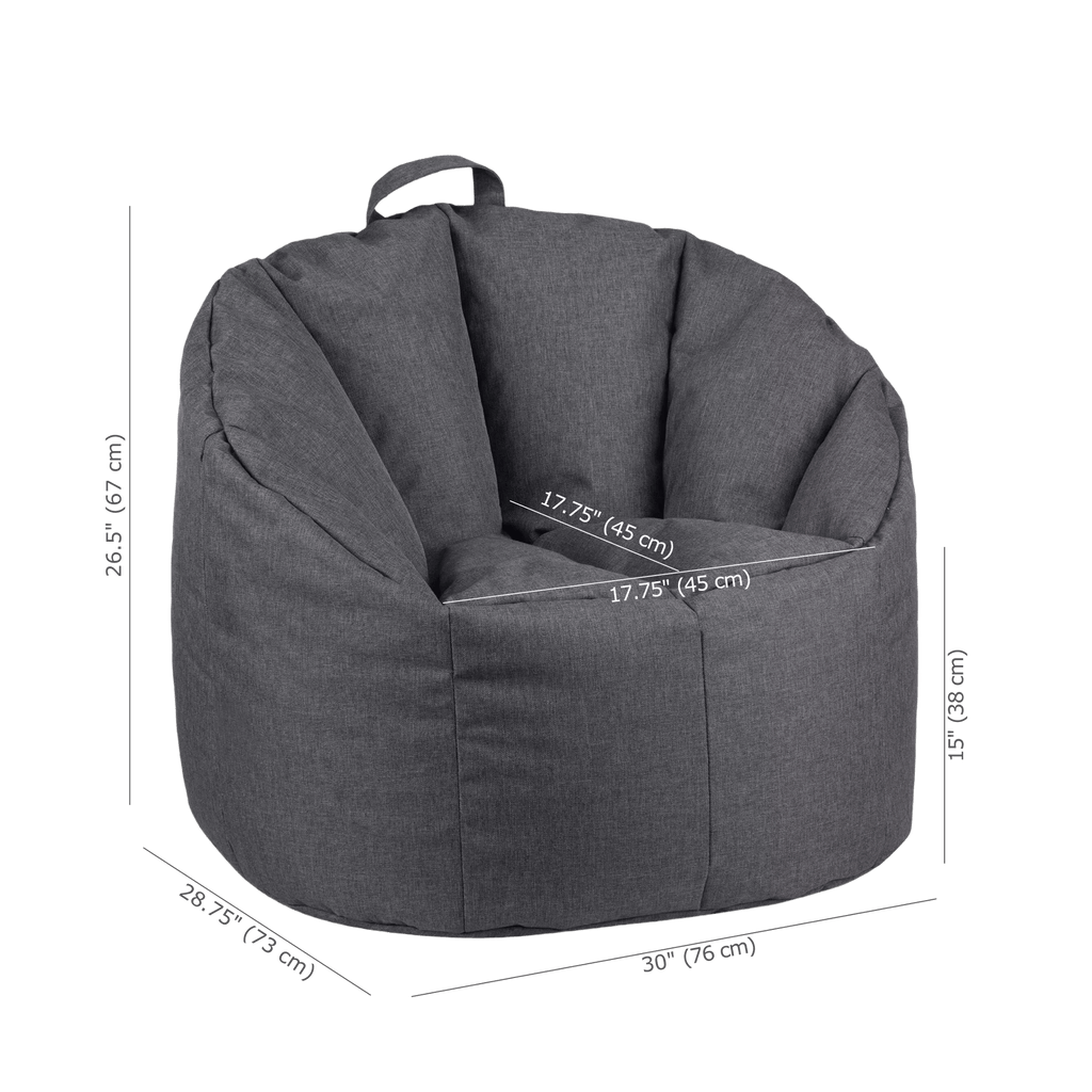 Dark Grey Canvas Bean Bag