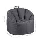 Dark Grey Canvas Bean Bag