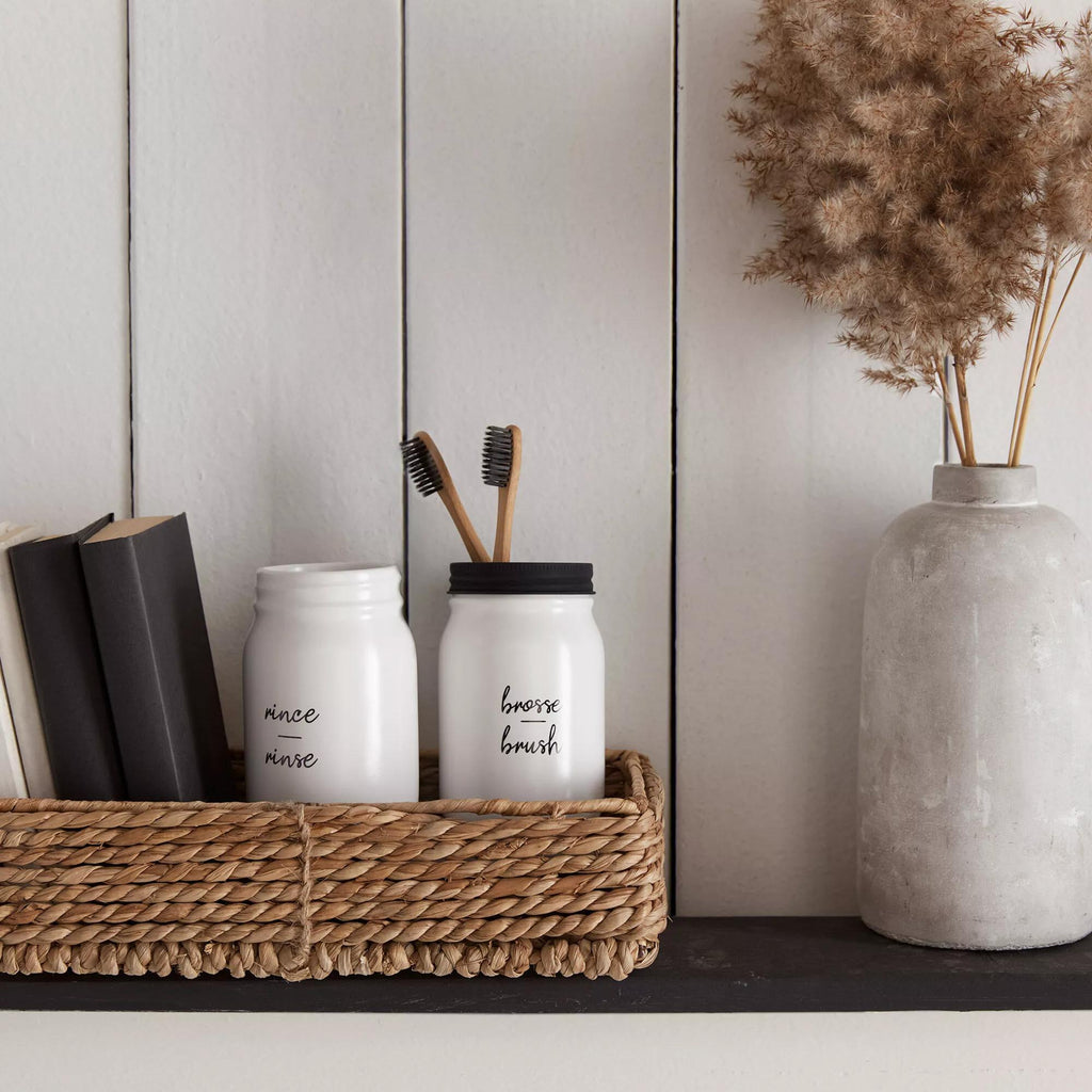 Rectangular Natural Fiber Storage Tray