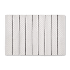 White Bathmat with Black Stripes