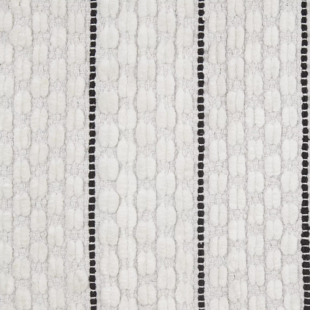 White Bathmat with Black Stripes