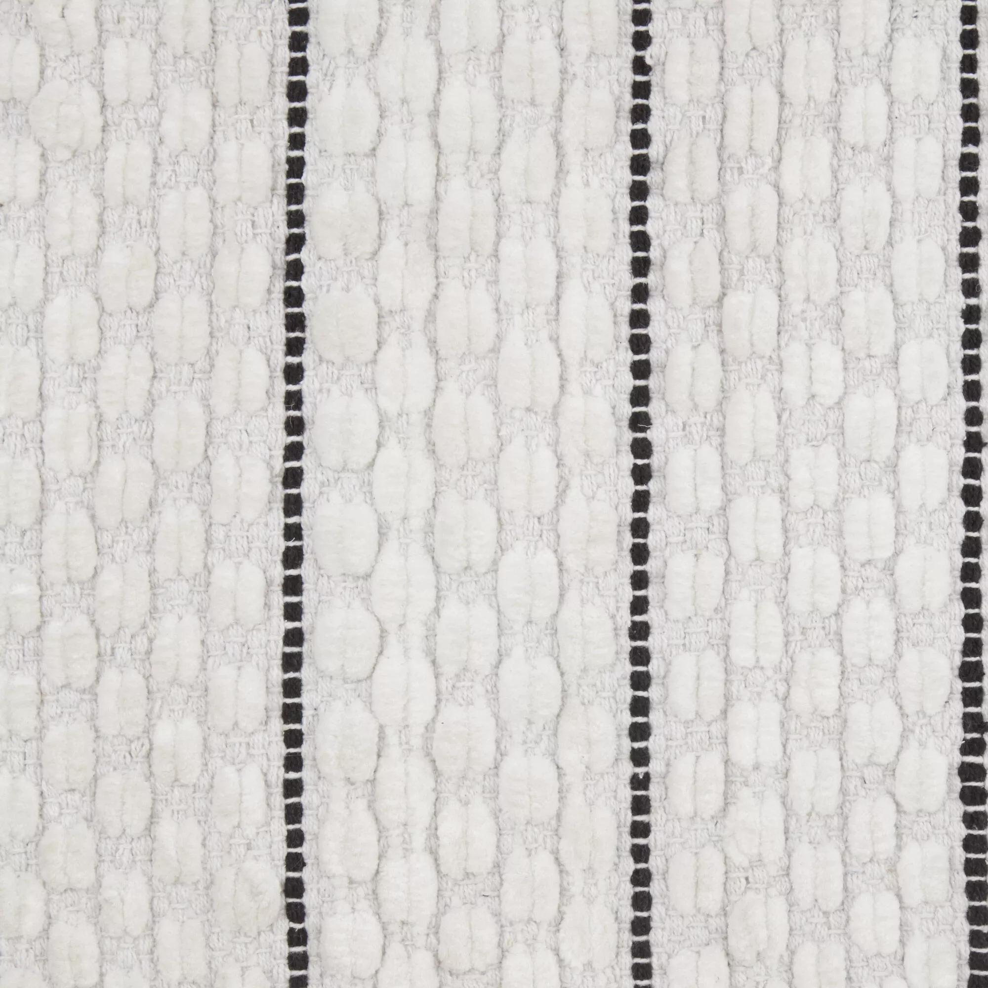 White Bathmat with Black Stripes