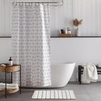 White Bathmat with Black Stripes
