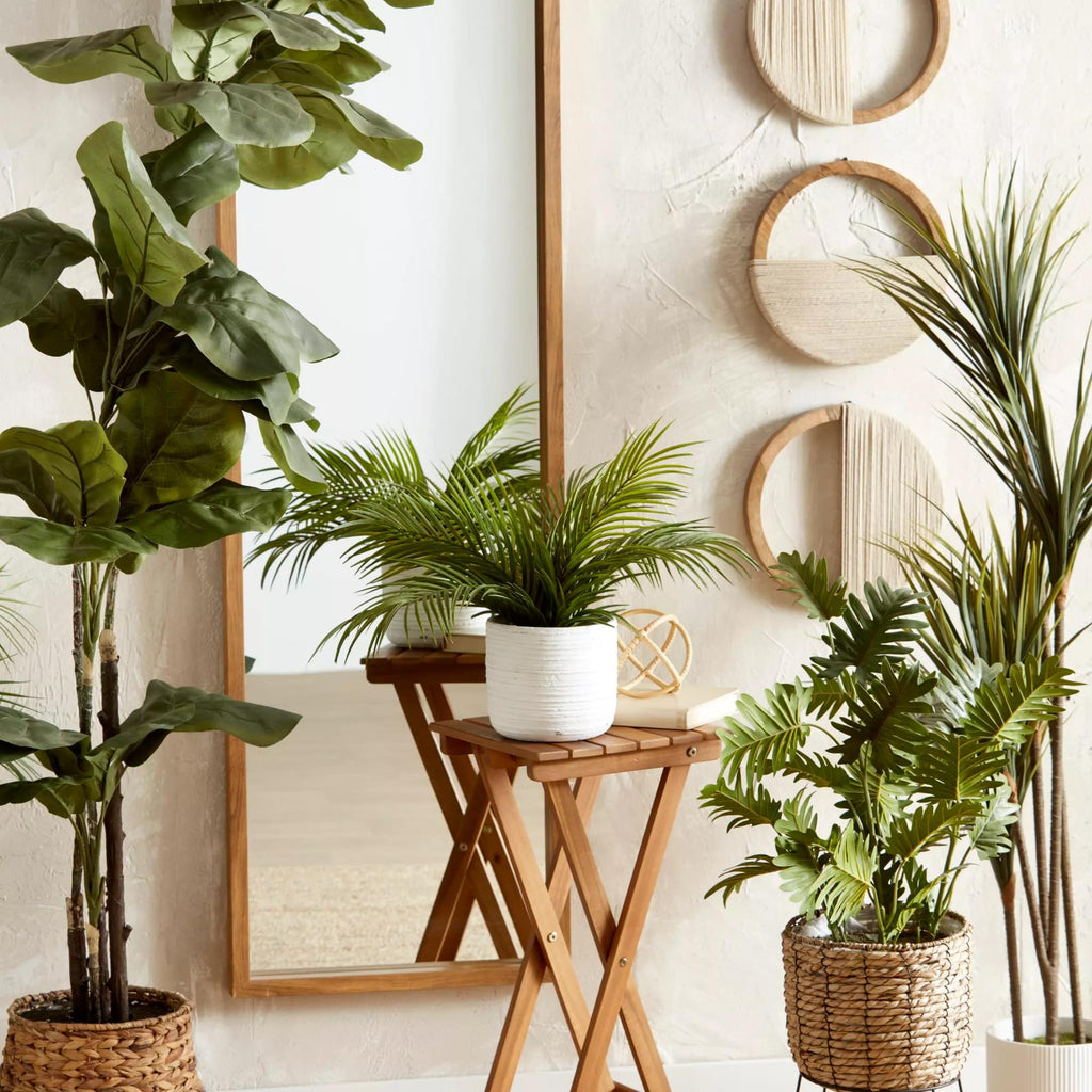 Set of 3 Mango Wood and Rope Circle Wall Decor