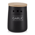 Black Ceramic Garlic Container