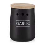 Black Ceramic Garlic Container