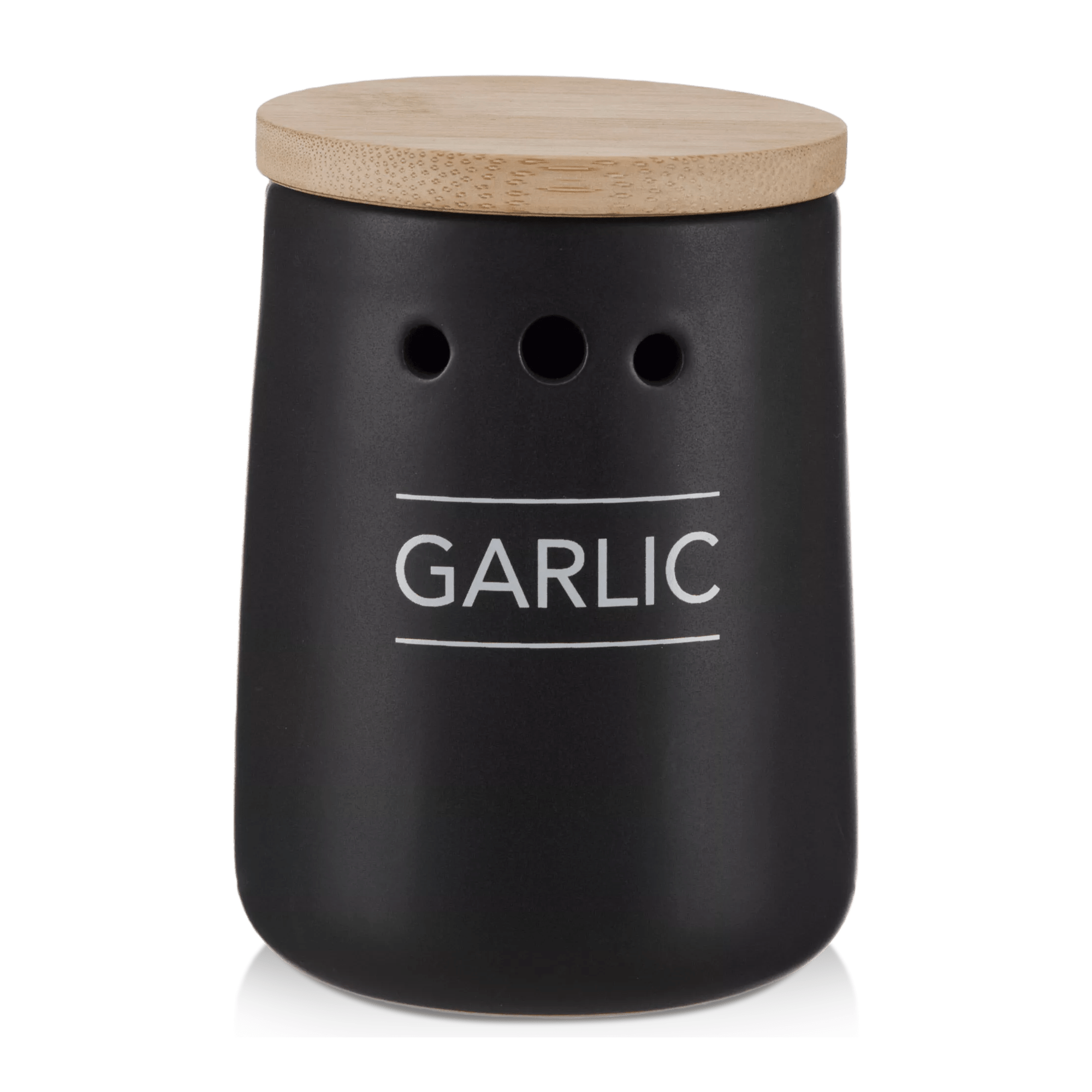 Black Ceramic Garlic Container