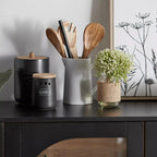 Black Ceramic Garlic Container