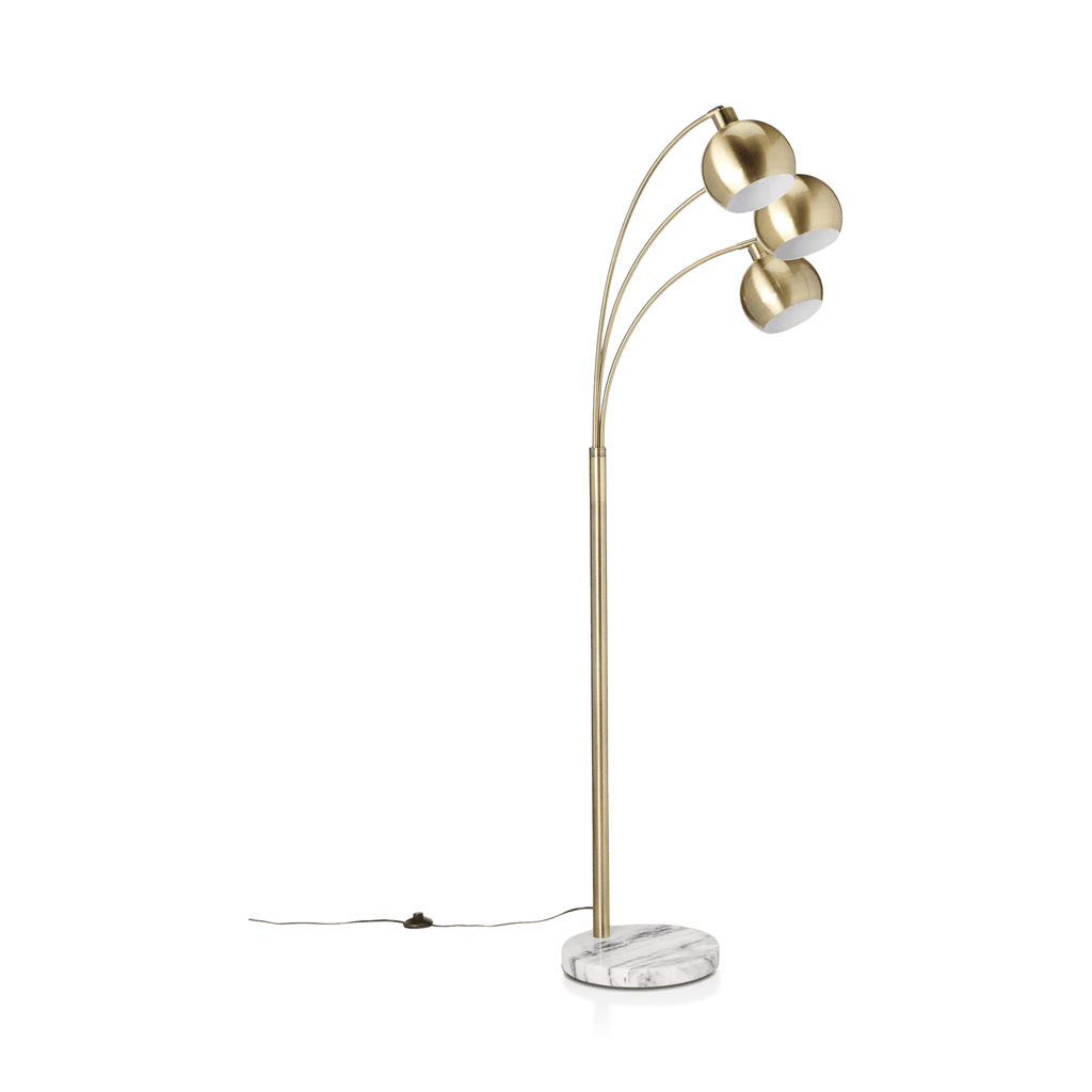 3-Head Floor Lamp with Marble Base