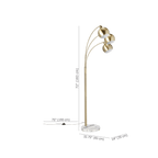 3-Head Floor Lamp with Marble Base