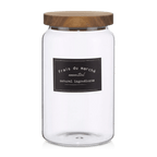 Long Glass Jar with Wooden Lid