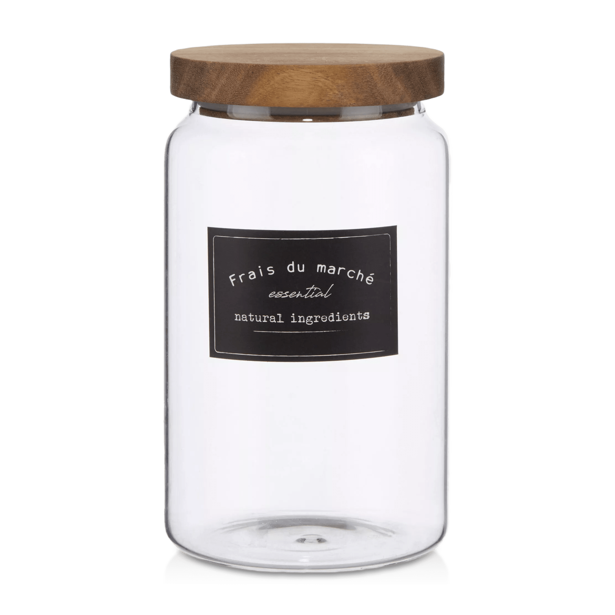 Long Glass Jar with Wooden Lid