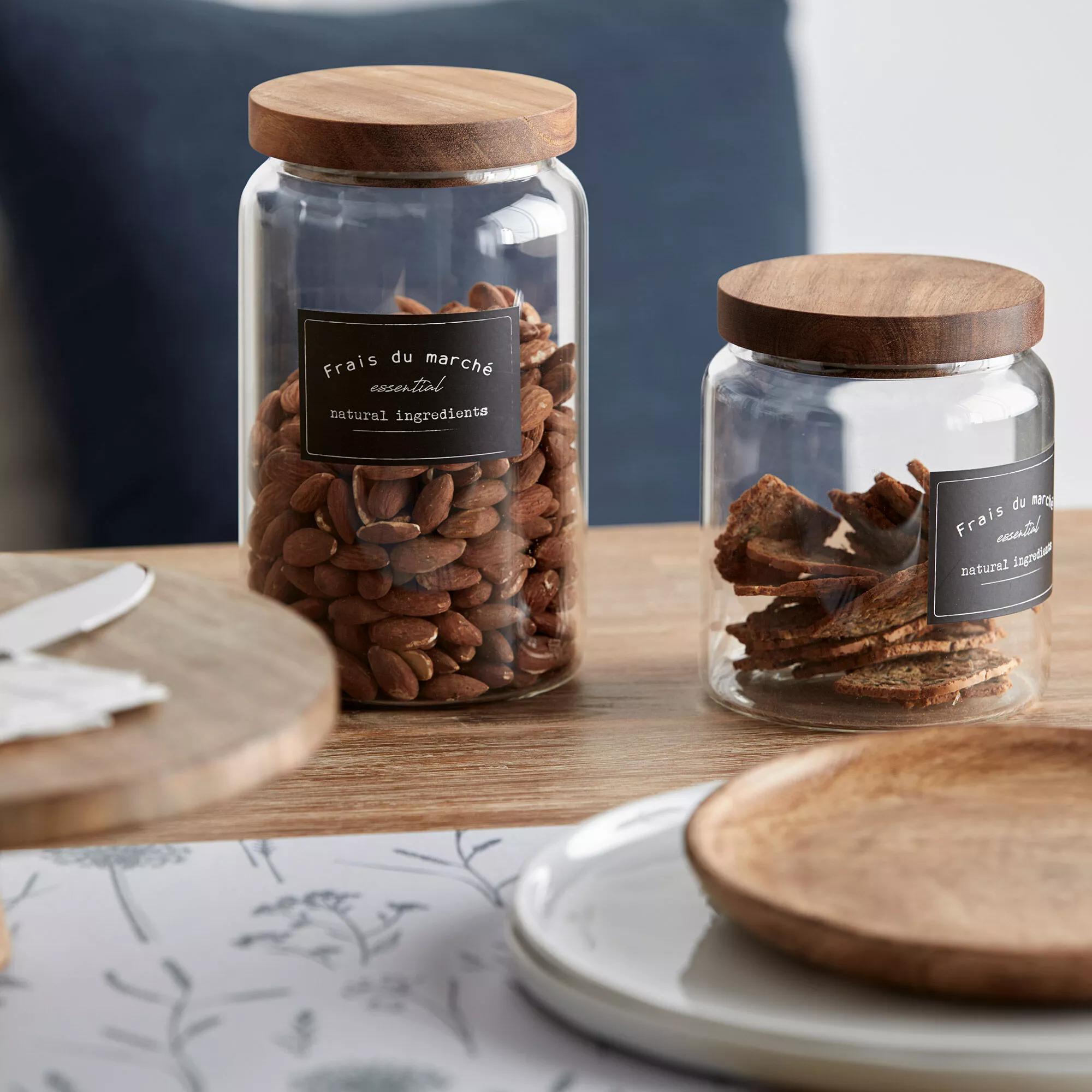 Long Glass Jar with Wooden Lid